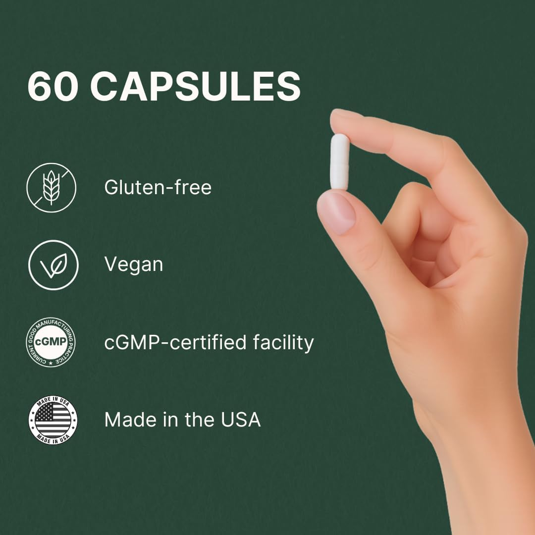 L-Ergothioneine 60 Capsules per Bottle Cellulare Anti-aginge Absolute Formula Anti-Aging Support Cell Renewal, Ergothioneine Heart Health & Brain Supplement Lab Tested Made in USA 0.5mg/CPS. (60 pcs)